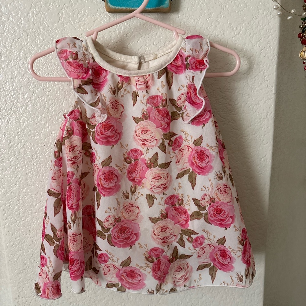 Baby Starters Pink and White Floral Dress